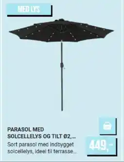 Harald Nyborg PARASOL MED SOLCELLELYS OG TILT 02 tilbud