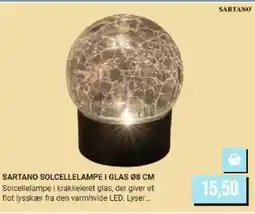 Harald Nyborg SARTANO SOLCELLELAMPE I GLAS tilbud