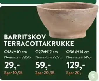 Plantorama BARRITSKOV TERRACOTTAKRUKKE tilbud