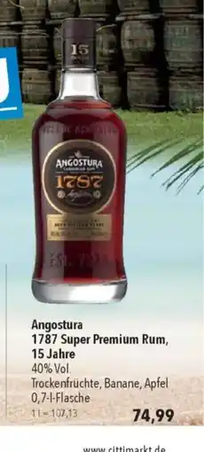 Citti Angostura 1787 Super Premi 15 Jahre um Rum, tilbud