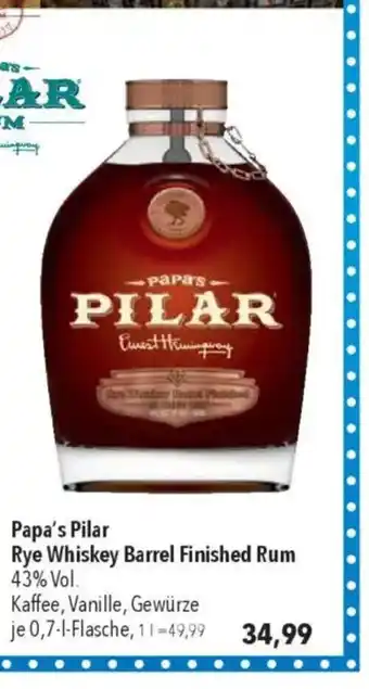 Citti Papa's Pilar Rye Whiskey Barrel Finished Rum tilbud