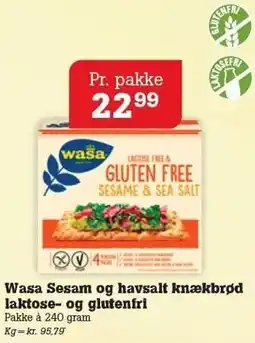 Poetzsch Padborg Wasa Sesam og havsalt knækbrød laktose- og glutenfri tilbud