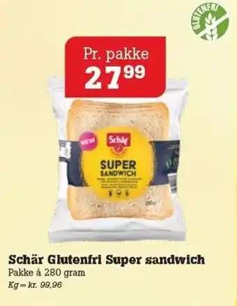 Poetzsch Padborg Schär Glutenfri Super sandwich tilbud