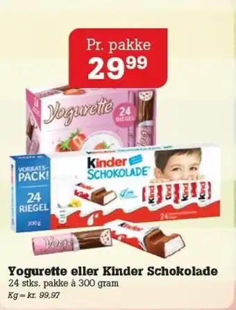 Poetzsch Padborg Yogurette eller Kinder Schokolade tilbud