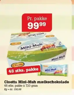 Poetzsch Padborg Cloetta Mini-Muh mælkechokolade tilbud