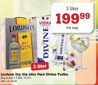 Poetzsch Padborg Lordson Dry Gin eller Pure Divine Vodka tilbud