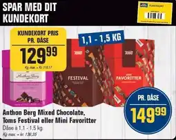 Otto Duborg Anthon Berg Mixed Chocolate, Toms Festival eller Mini Favoritter tilbud