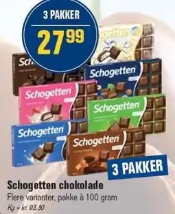 Otto Duborg Schogetten chokolade - 3 PAKKER tilbud