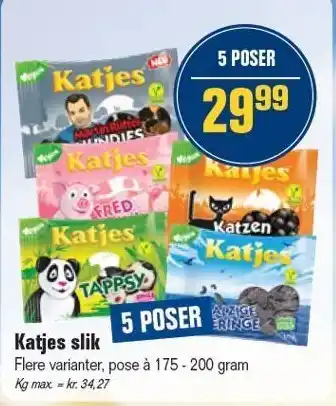 Otto Duborg Katjes slik - 5 POSER tilbud