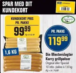 Otto Duborg Din Mesterslagter Karry grillpølser tilbud