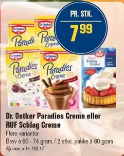 Otto Duborg Dr. Oetker Paradies Creme eller RUF Schlag Creme tilbud