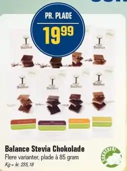 Otto Duborg Balance Stevia Chokolade tilbud