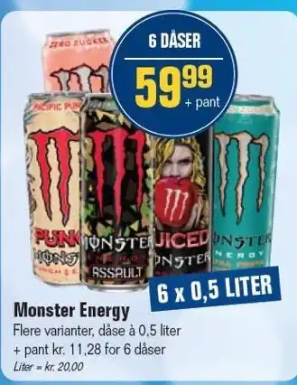 Otto Duborg Monster Energy 0,5 l x 6 tilbud