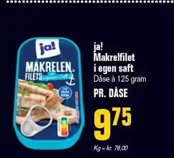 Otto Duborg ja! Makrelfilet i egen saft tilbud