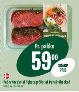 Min Købmand Peber Steaks af Tykstegsfilet af Dansk Oksekød tilbud