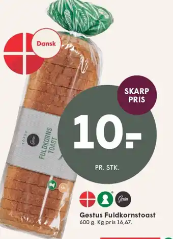 SPAR Gestus Fuldkornstoast tilbud