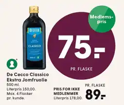 SPAR De Cecco Classico Ekstra Jomfruolie tilbud