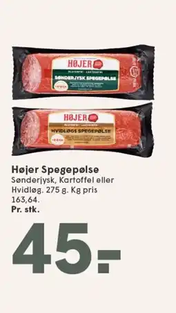 SPAR Højer Spegepølse tilbud