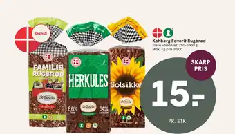 SPAR Kohberg Favorit Rugbrød tilbud