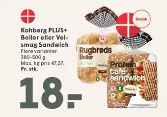 SPAR Kohberg Plus+ Boller eller Vel- smag Sandwich tilbud