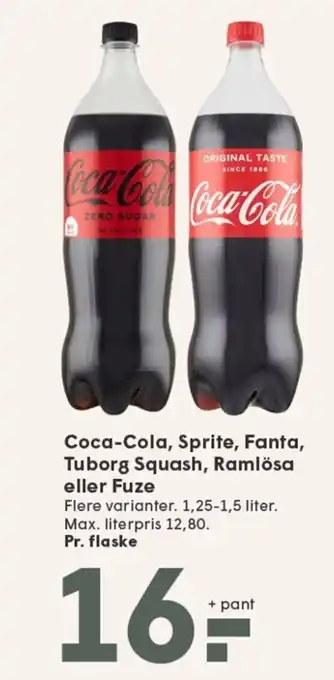 SPAR Coca-Cola, Sprite, Fanta, Tuborg Squash, Ramlösa eller Fuze tilbud