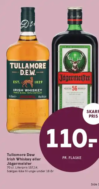 SPAR Tullamore Dew Irish Whiskey eller Jägermeister tilbud