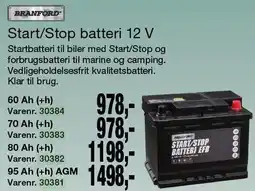 Harald Nyborg BRANFORD Start/Stop batteri 12 V tilbud