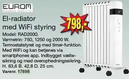 Harald Nyborg El-radiator med WiFi styring tilbud