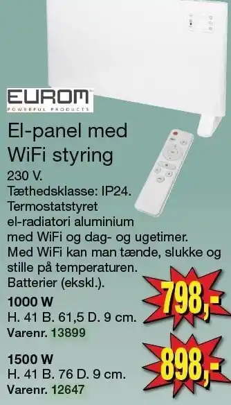 Harald Nyborg El-panel med WiFi styring tilbud