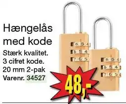 Harald Nyborg Hængelås med kode tilbud