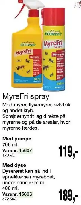 Harald Nyborg MyreFri spray tilbud