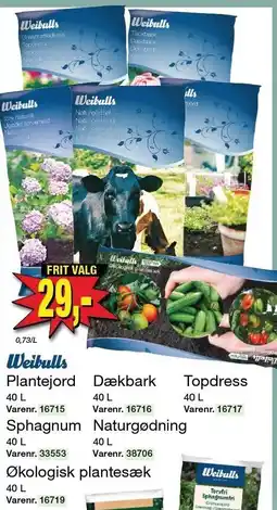 Harald Nyborg Plantejord, Dækbark, Økologisk plantesæk, Topdress, Sphagnum eller NAturgødning tilbud