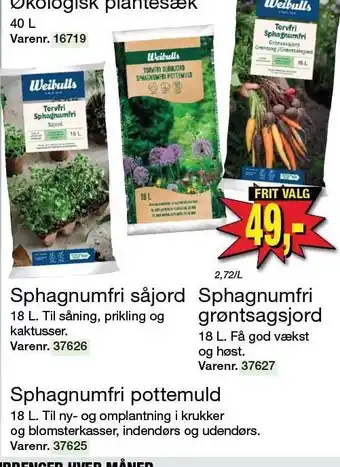 Harald Nyborg Sphagnumfri såjord, Sphagnumfri grøntsagsjord eller Sphagnumfri pottemuld tilbud