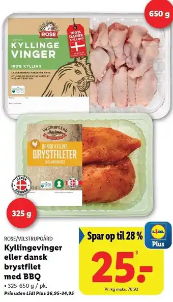 Lidl Kyllingevinger eller dansk brystfilet med BBQ tilbud