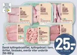 REMA 1000 Dansk kyllingebrystfilet, kyllingebryst i tern, lårfilet, lårsteaks, overlår eller underlår tilbud