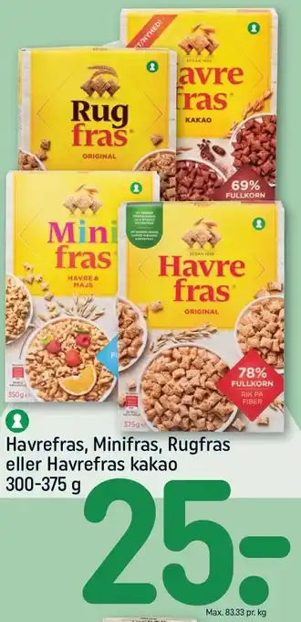 REMA 1000 Havrefras, Minifras, Rugfras eller Havrefras kakao tilbud