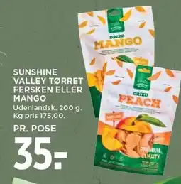 MENY Sunshine valley tørret ferskel eller mango tilbud