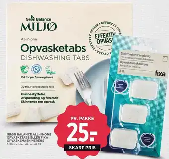 MENY Opvasketabs eller opvaskemaskinerens tilbud