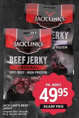 MENY Jack link's beef jerky tilbud