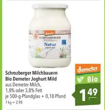 Citti Schrozberger Milchbauern Bio Demeter Joghurt Mild tilbud