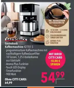 Citti Gastroback Kaffeemaschine 42701 S tilbud