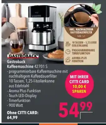 Citti Gastroback Kaffeemaschine 42701 S tilbud