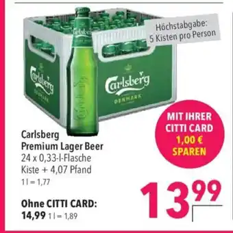 Citti Carlsberg Premium Lager Beer tilbud