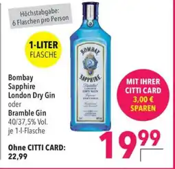 Citti BOMBAY SAPPHIRE London Dry Gin oder Bramble Gin tilbud