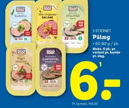 Lidl 3-STJERNET Pålæg tilbud