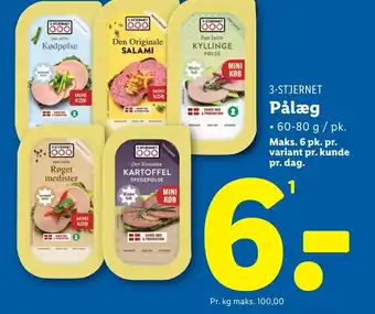 Lidl 3-STJERNET Pålæg tilbud