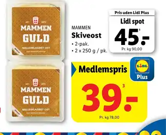 Lidl MAMMEN Skiveost tilbud