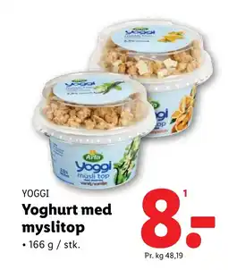 Lidl YOGGI Yoghurt med myslitop tilbud