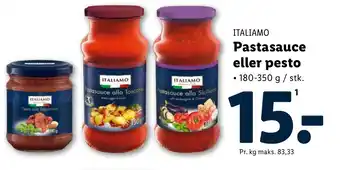 Lidl ITALIAMO Pastasauce eller pesto tilbud