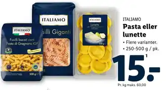 Lidl ITALIAMO Pasta eller lunette tilbud